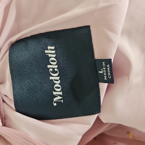 Modcloth Pink Illuminated Elegance Chiffon Halter Maxi Dress Size Large - Picture 6 of 7